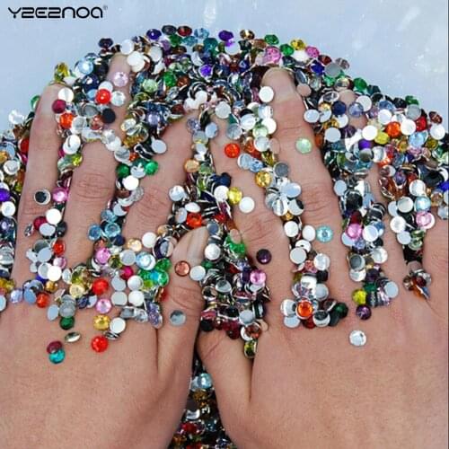 1000Pcs/lot Mixed Color Nail Art DIY Nail Tool Decoration Glitter Rhinestones Acrylic Round Glitter for Nail Art Makeup