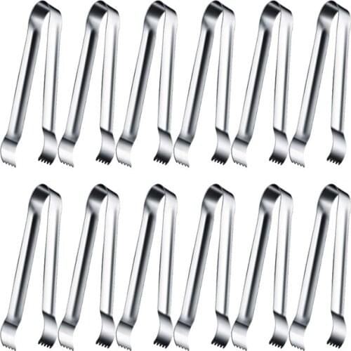 12 Pcs Sugar Tongs Ice Tongs Stainless Steel Mini Serving Tongs Tongs Small Kitchen Tongs for Tea Party Coffee Bar