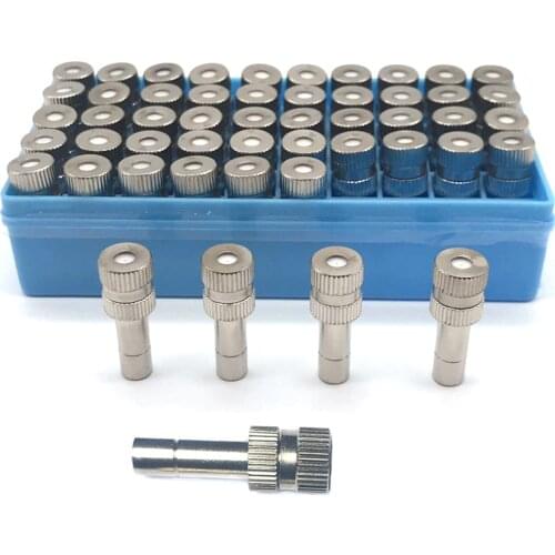 20 pcs Quick Pushing Nozzles Nickeled Fogging Spray Sprinkler Misting Garden Nozzle For Misting Cooling System 1/4" inch