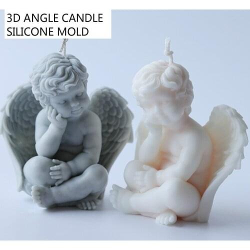 3D Angel Candle Silicone Mold European-style Little Angel Decoration Scented Candle DIY Candle Making Supplies Plaster Mold