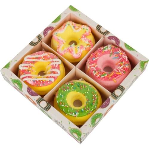 4PCS/Set Donut Bath Bombs, Bubble Bath Bombs Gift Set, Rich in Essential Oil to Moisturize Dry Skin, Perfect Gift idea for Women