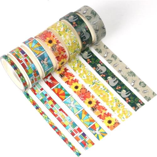 5M Cute grid, flower, Ice Cream Adhesive Washi Tape Single Sided Decorative Paper Masking Scrapbook DIY Card Sticker Tape