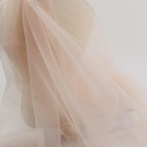 5 Yards Soft Sheer Tulle lace Fabric Shrimp pink Nylon For Wedding Dress Bridal Veil Evening Dress Birthday Party Dress