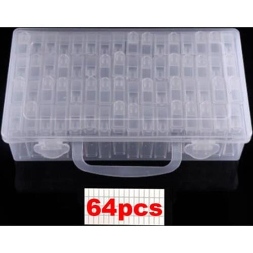 Diamond Painting Accessories 64 Grid Container Box DIY Diamond Embroidery Mosaic Tools Bead Transparent Plastic Drill Storage