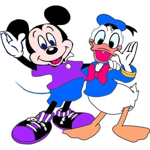 Disney Mosaic 5D Diamond Painting Family Mickey Mouse Donald Duck Cartoon Anime Image Children Family Decoration Mural Picture