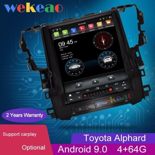Wekeao Vertical Screen Tesla Style 12.1'' 1 Din Android 9.0 Car Radio GPS Navigation For Toyota Alphard Car DVD Player 2015-2018