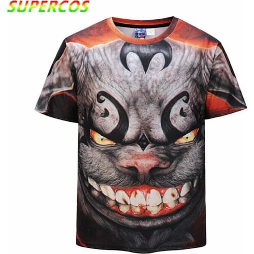 Free Shipping! Newest Good Quality Summer 3D Artistic Bat Print Cool Comfortable High Street Short Sleeve T-shirt