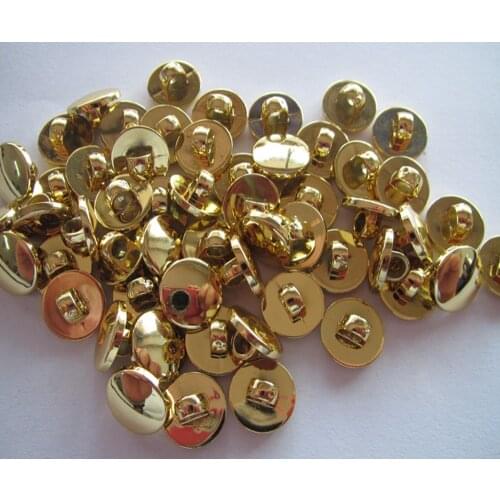Free shipping 11.5mm shank button blouse plastic button plating gold fashion button gold color 100pcs