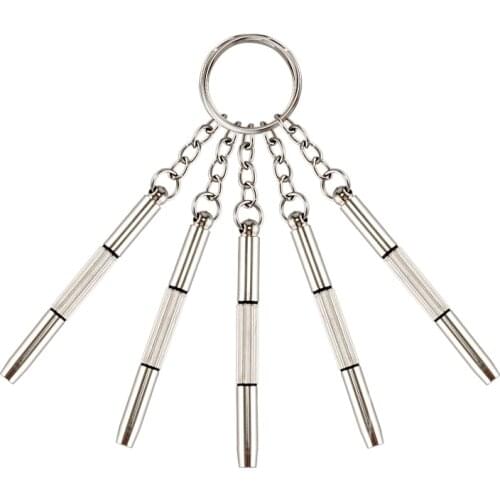 5PCS Portable 3 in 1 Keychain Screwdriver Eyeglass Sunglasses Watch Repair Kit Tool
