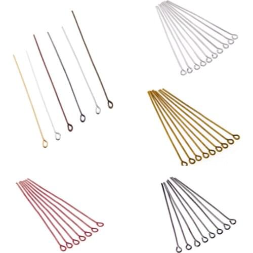 200pcs Eye Head Pins Eye Pins Findings for 9-shaped Needle Hand-beaded Diy Jewelry Making Jewelry Accessories Supplies