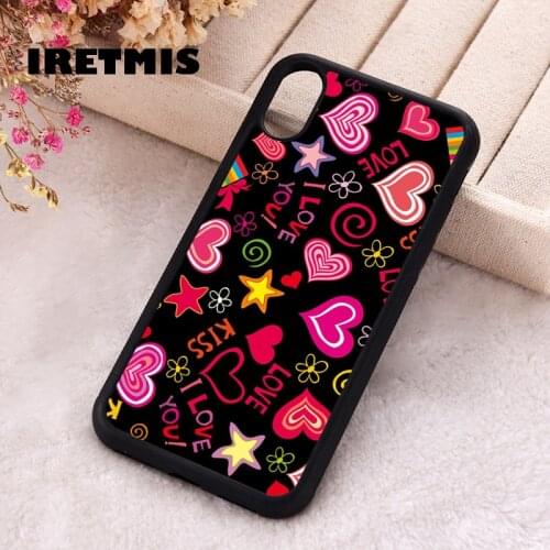 Iretmis 5 5S SE 2020 Phone Cover Case for iPhone 6 6S 7 8 Plus X Xs XR 11 12 Mini Pro Max Rubber Silicone Kiss Love