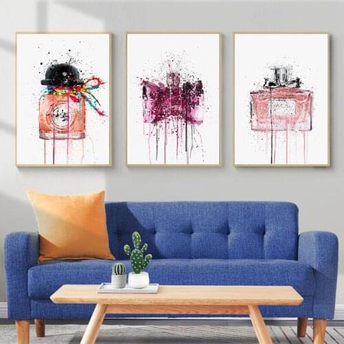 DDWW Big Size Graffiti Art Abstract Fragrance Wall Art Print Canvas Painting Bottle for Home Decor Wall Art Poster No Frame