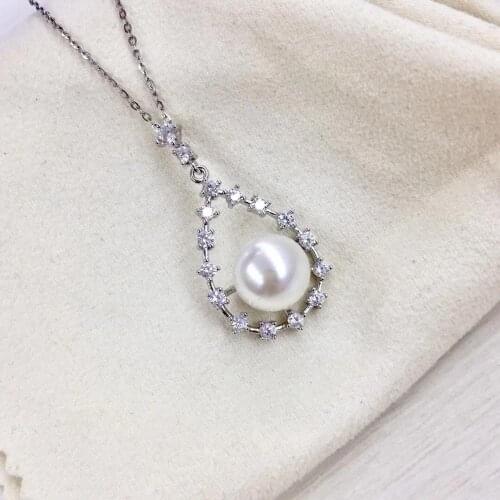 DIY Jewellery Mounts 925 Sterling Silver Pendant Base Settings Mountings Findings Parts for Pearl Crystal Jade Agate 5pcs/lot