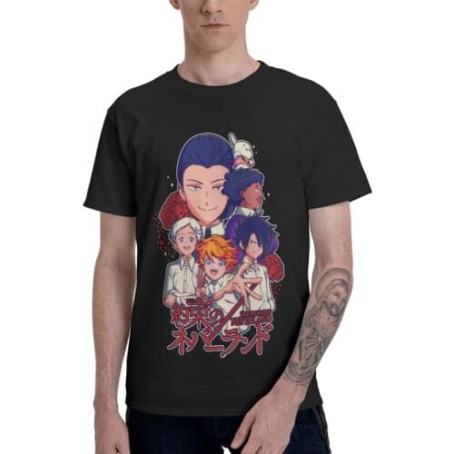 Japanese Anime The Promise Neverland T-shirt Mens T Shirt Short Sleeve Cotton Yakusoku No Neverland Emma Norman Ray Tshirt Tee