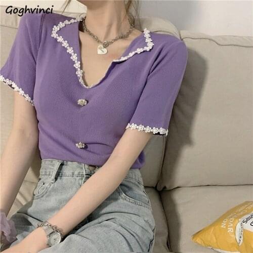 T-shirts Women Sexy Female Tees Leisure Simple All-match Ins Korean Style Harajuku Vintage Chic Fashion Preppy Retro Elegant New