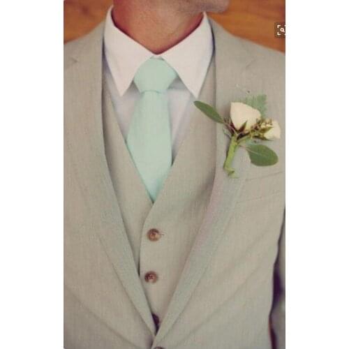 CUSTOM MADE TO MEASURE Groom Wedding Suits For Men,TAILORED Beige Tuxedos For Men,GROOM Wedding Suit 2018(Jacket+Pants+Vest+Tie)