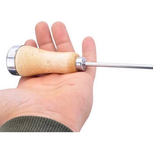 Good Quality Stainless Steel Ice Pick Crusher Punch with Wooden Handle Kitchen Bar Icing Tools Accessory