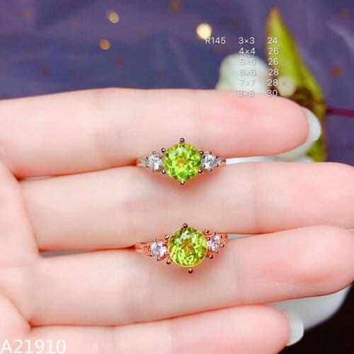 KJJEAXCMY fine jewelry 925 sterling silver inlaid natural peridot gemstones for men and womens ring luxury exaggeration