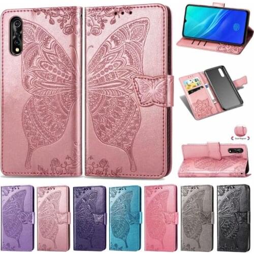 3D Butterfly Leather Cover Coque For Vivo IQOO NEO V17 NEO S1 V15 Pro X27 Y11 Y12 Y15 Case Flip Leather Case With Card Holder