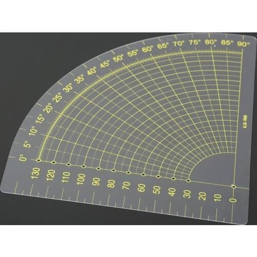 1Pc Transparent Plastic Ruler Tailor Sewing Measure Tools Quilting Patchwork Scrapbook Circle Fan-Foot Sector Shaped Seam Ruler