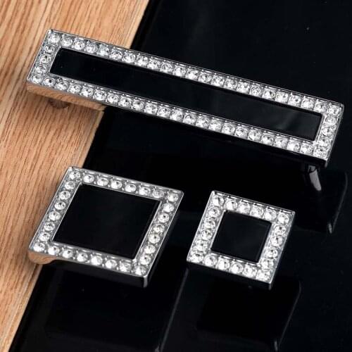 Fashion diamond furniture decorative handle K9 crystal drawer cabinet pulls Free shipping Silver dresser cupboard pull knobs96mm