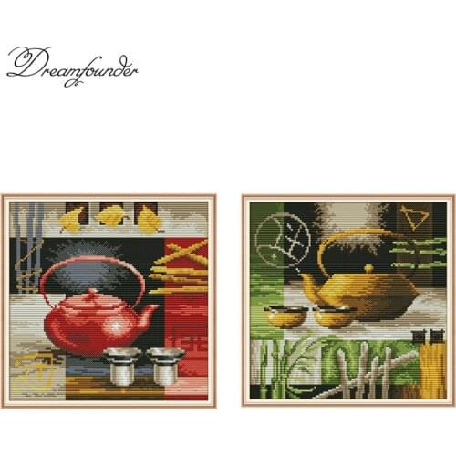Teapot series cross stitch kit aida 14ct 11ct count print canvas stitches embroidery DIY handmade needlework