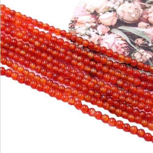 Natural Stone 2021 New Wholesale Beads Red Agates Carnelian Stone for Jewelry Making Beadwork DIY Bracelet Accessories 2mm 3mm