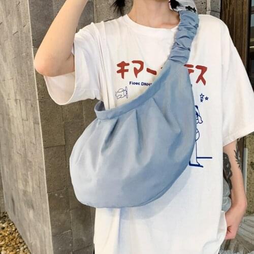 Nylon High Capacity Half Moon Crossbody Bags For Women 2020 Summer Light Shoulder Bag Female Simple Crossbody Handbags