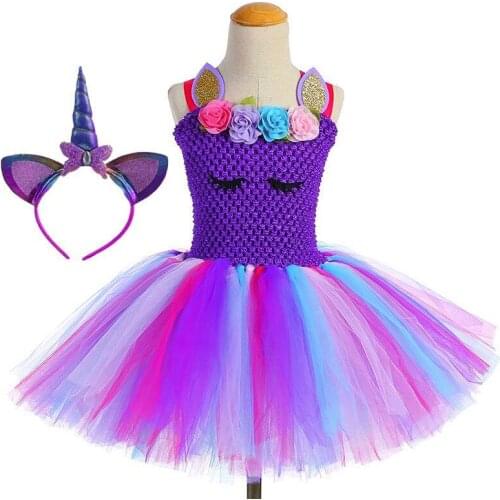 New Girls Christmas Halloween Dress Princess Kids Dresses For Girls Summer Wedding Dresses Cosplay Unicorn Party Dress For Girls