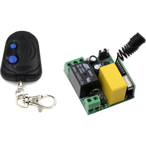 New AC 220 V 1CH Wireless Remote Control Switch System 10A Relay Receiver + Mini Size Blue Button Transmitter