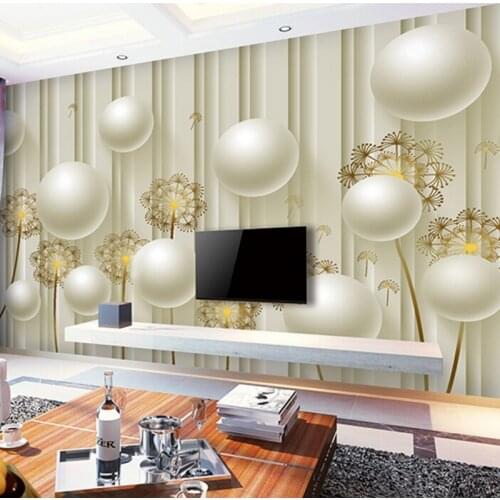 Beibehang Large modern 3D living room wallpaper TV background wallpaper Dandelion 2 custom wallpaper papel de parede wallpaper