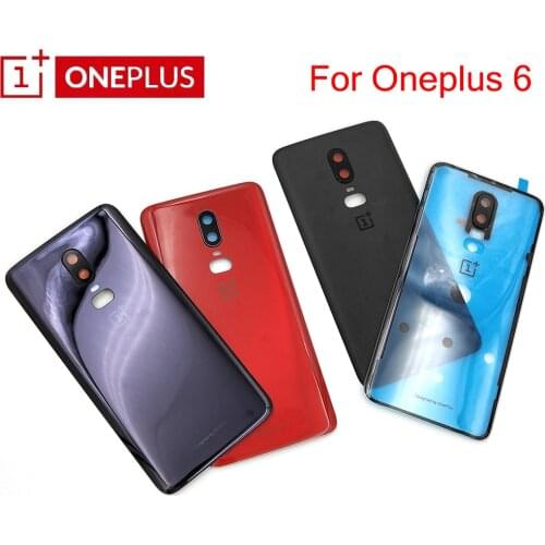 Original Back Glass Oneplus 6 Battery Cover One Plus 6 Rear Battery Door Housing Case Oneplus 1+ 6 Back Cover With Camera Lens