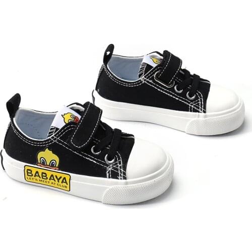 2021 Babaya Little Boy and Girl Canvas Shoes Childrens Spring New Style Velcro Toddler Sneaker Kids Casual black shoes XZ053