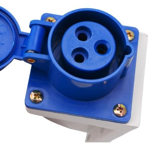 16 Amp 3 Pin Industrial Socket 220-250V Weatherproof IP44 2P+E 3Phase 16A
