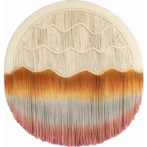 Nordic hand dyed woven circular tapestry sofa bedroom background wall home stay soft