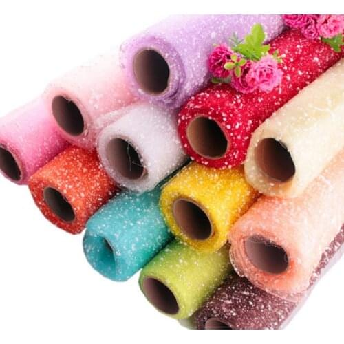 Snow Dot Gauze Yarn Flowers Wrapping Party Diy Decor Handmade Rose Bouquet Gift Wrapping Packing Supplies 52cm*3.5m