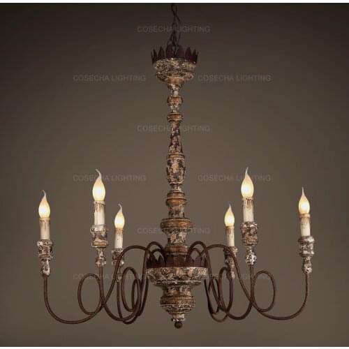 Antique wood retro chandelier bedroom lighting for living room hanging light foyer suspension vintage lighting mid century decor