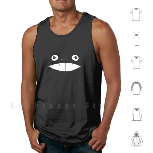 Totoro Smile tank tops vest sleeveless My Neighbor Totoro My Neighbour Totoro Totoro Face Smile Anime Hayao Miyazaki