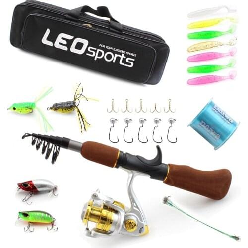 1.55Meter ultrashort Portable Casting Rod and reel Fishing Tackle set Novice fishing Travel fishing fish Outdoor sports fishing