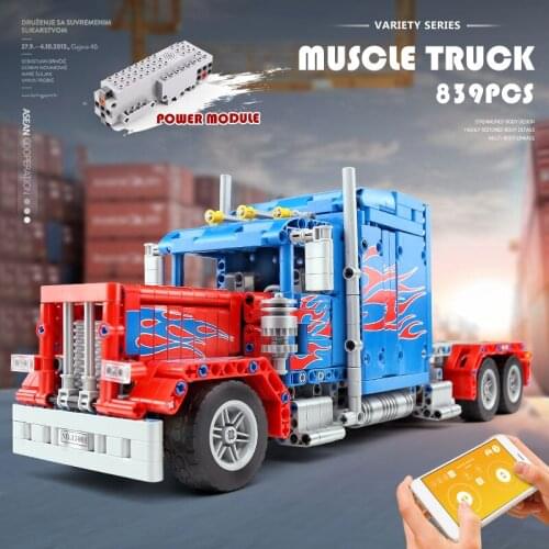 IN STOCK MOULDKING Technolo Car Peterbilt 389 Heavy Container Truck Toys With Motor Function Assembly Building Blocks Kids Gifts