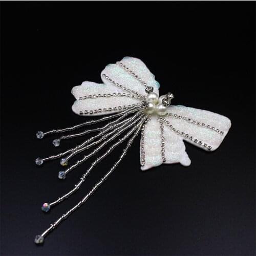 Beaded tassel bow patch decoration accessories corsage collar flower applique