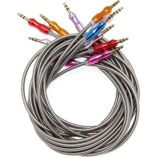 Top Quality AUX Gourd Style Heavy Metal Audio Cable Durable 3.5mm Male To Male Audio Cable Plug for MP4 Car Speaker 100pcs/lot