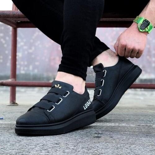 Wagoon WG029 3 Tape Legend Charcoal Thick Sole Casual Men Shoes
