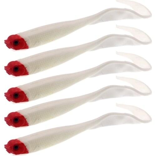 YUZI Soft Bait 5pcs/lot 12.5cm 5.5g Single Tail Grub Minnow Fishing Lure isca artificial