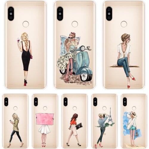 Back Cover For Pocophone F1 Xiaomi Redmi Note 4 4X 5 5A 6 Pro Prime Black Girl Phone Case Silicone For Redmi S2 4A 5A 6A 5 Plus
