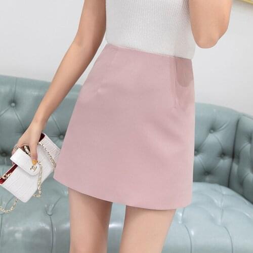 Korean version of high waist chiffon skirt womens summer new large size loose A skirt ol professional tooling bag hip skirt