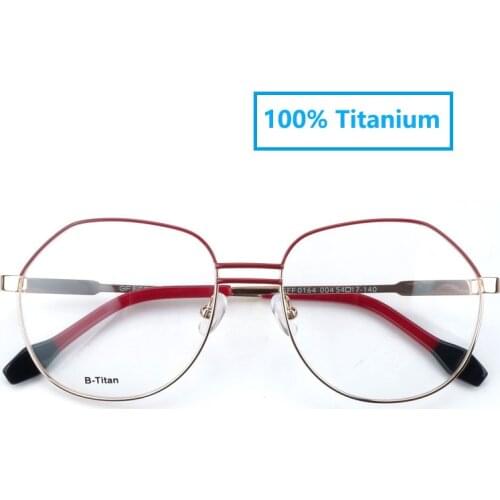 Women Irregular Shape Titanium Optical Glasses Frames Myopia Oversized