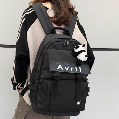 Women Nylon Waterproof Backpack Cute Student School Bag Girl Kawaii Backpack Fashion Laptop Female Book Bag Buckle Ladies Luxury