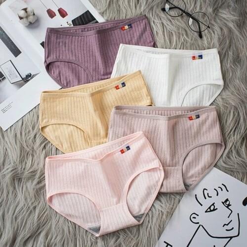 Women Cotton Underwear Seamless panties Sexy panty Female Breathable Solid Color Underpants Girls' Lingerie Briefs-XXL