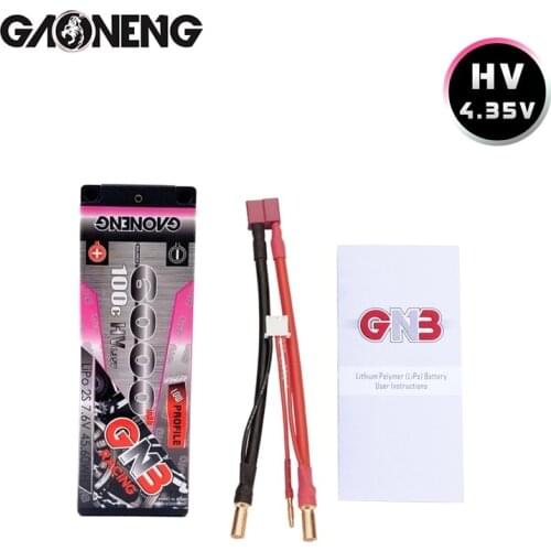 1/2/3pcs GNB 6000mAh 7.6V HV 100C/200C 2S Hardcase 2S LiPo Battery pack 5.0mm bullet Deans T Plug for 1:10 1/10 RC Car RC Boat